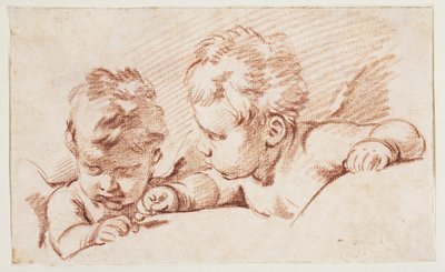 Due putti. Bozza per sopraporta ad Amalienborg da François Boucher