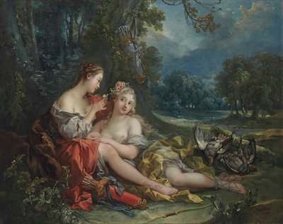 Due ninfe di Diana che si riposano dopo il ritorno dalla caccia da François Boucher