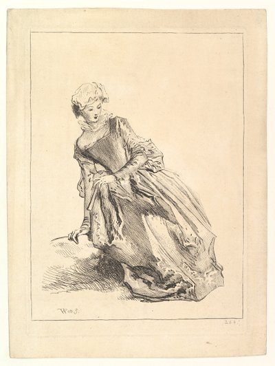 Donna inclinata a sinistra, 1722-28 da François Boucher