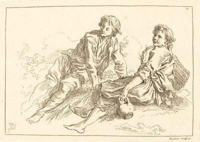 Pastorelli sdraiati da François Boucher after Abraham Bloemaert