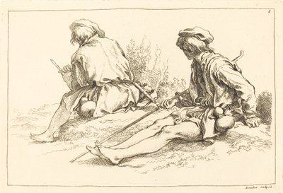 Pastorelli seduti da François Boucher after Abraham Bloemaert