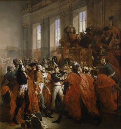 Napoleone Bonaparte nel colpo di Stato del 18 brumaio a Saint-Cloud. da Francois Bouchot
