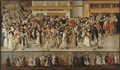 Processione della Lega Santa nelle strade di Parigi da François Bunel the Younger