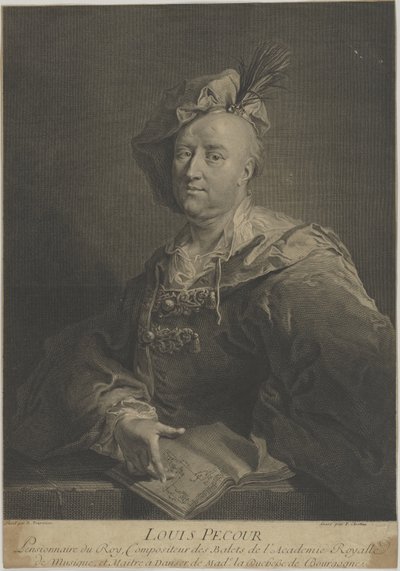 Ritratto del ballerino e coreografo Louis Pécour 1653-1729, ca 1720 da François Chereau
