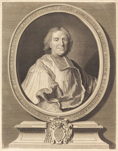 Cardinale Fleury da François Chereau I after Hyacinthe Rigaud