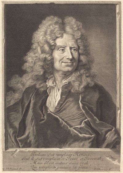 Nicholas Boileau da François Chereau I after Hyacinthe Rigaud