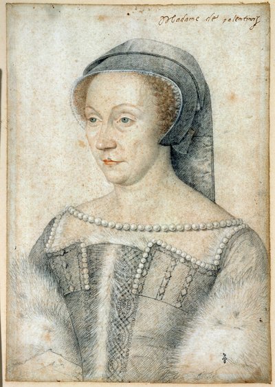 Ritratto di Diana di Poitiers, Duchessa di Valentinois (1499 - 1566). Disegno a pietra nera e sanguigna di François Clouet (1515-1572) da François Clouet