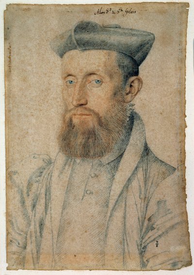 Ritratto di Mellin de Saint-Gelais (1495-1558), poeta francese. Disegno a sanguigna e pietra nera di François Clouet (1515-1572), circa 1500. Chantilly, Museo Condé da François Clouet