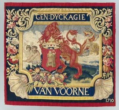 Cuscino con una rappresentazione simbolica e lo stemma di Voorne da François Coppens (attributed to)