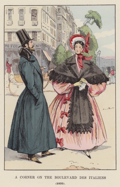 Un angolo sul Boulevard des Italiens, 1833 da François Courboin
