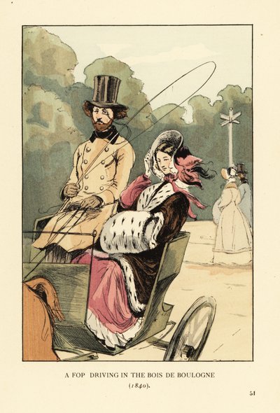 Un damerino che guida nel Bois de Boulogne da François Courboin