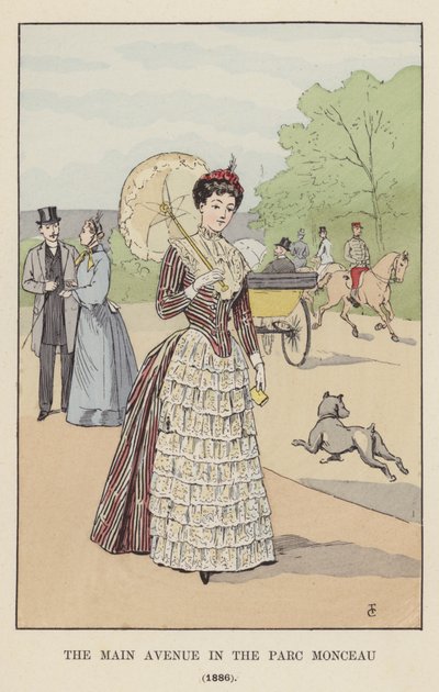 Il viale principale nel Parc Monceau, 1886 da François Courboin