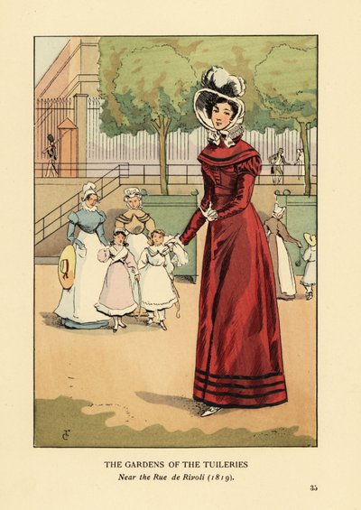 Donna che passeggia nei Giardini delle Tuileries, vicino alla rue de Rivoli da François Courboin
