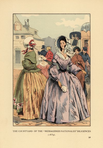 Donne in attesa delle diligenze a Parigi da François Courboin