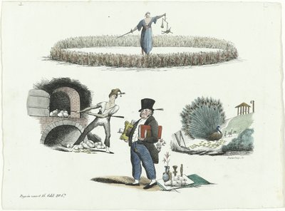 Caricatura di J.C. Backer, C. Seyn e S. van der Paauw, 1839 da François Desterbecq
