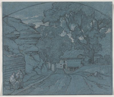 Paesaggio con Due Monaci da François Edouard Bertin