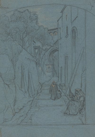 Veduta di una strada a Sorrento da François Edouard Bertin