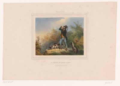 Guardacaccia con tre cani da caccia da François Grenier