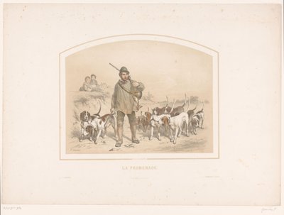 Cacciatore con dieci cani da caccia da François Grenier