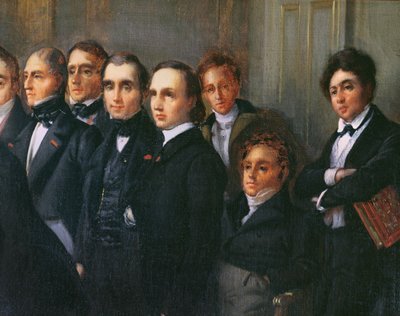 Lezione nel Foyer della Comédie Française, 26 maggio 1828 (dettaglio) da François Joseph Heim