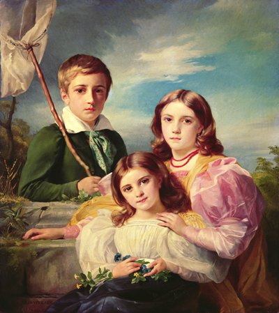 Leon Suys e le sue due sorelle da François Joseph Navez