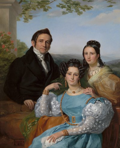 Ritratto di Théodore Joseph Jonet e delle sue due figlie da François Joseph Navez