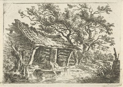 Paesaggio con un fienile da François Joseph Pfeiffer (II)