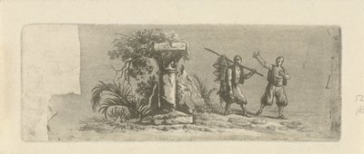 Paesaggio con due pescatori greci da François Joseph Pfeiffer (II)