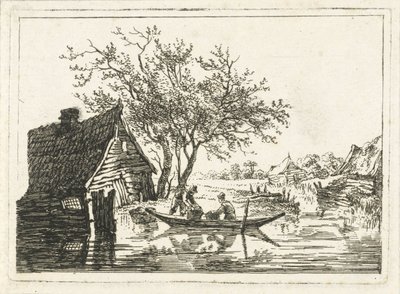 Paesaggio fluviale con fattoria da François Joseph Pfeiffer (II)