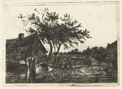 Paesaggio fluviale con fattoria da François Joseph Pfeiffer (II)