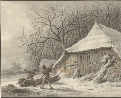 Paesaggio invernale con fattoria vicino al Voorbroek a Terborg da François Joseph Pfeiffer (II)