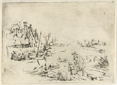 Paesaggio invernale con fattorie da François Joseph Pfeiffer (II)