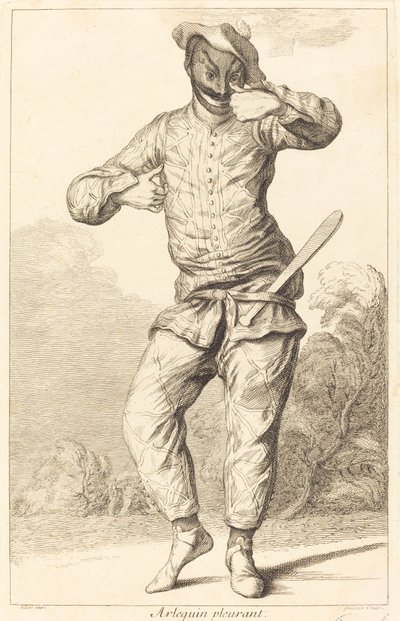 Arlecchino Piangente da François Joullain after Claude Gillot