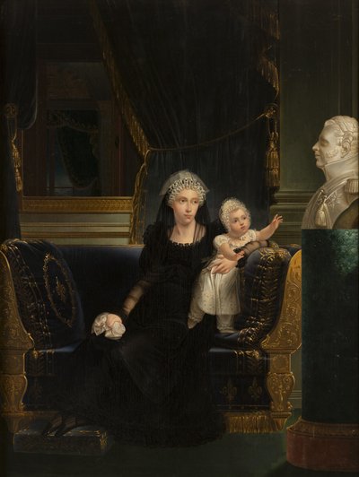Ritratto della principessa Carolina di Napoli e Sicilia (1798-1870), duchessa di Berry, vedova di Carlo Ferdinando, duca di Berry, con la figlia Louise Marie Thérèse d