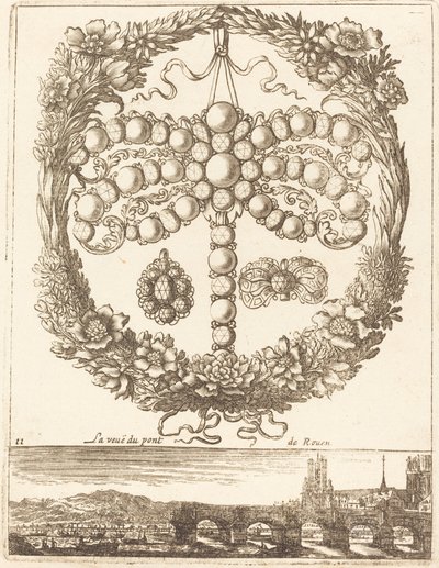 La vista del ponte di Rouen da François Le Febvre