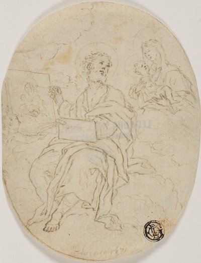 San Luca che dipinge la Madonna con il Bambino da François Le Moyne