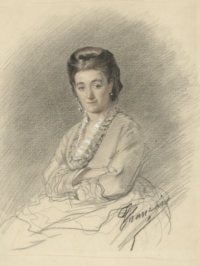 Donna seduta, con le braccia incrociate da François Louis Français (signed by artist)