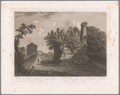 Veduta delle tombe di Orazio e Curiazio (Albano) da François Morel