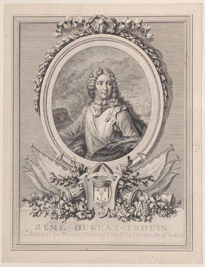 Ritratto di René Duguay-Trouin, Luogotenente Generale delle Armate Navali del Re, 1765-1807 da François Nicolas Barthélemy Dequevauviller