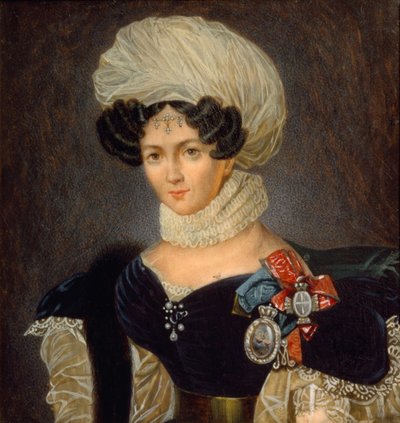 Ritratto della Principessa Tatyana Vasilyevna Golitsyna 1783-1841, 1830s da François Nicolas Riss