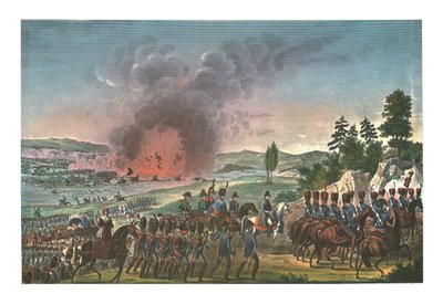Ritirata dei Francesi dopo la battaglia di Lipsia, 19 ottobre 1813, c1850 da François Pigeot
