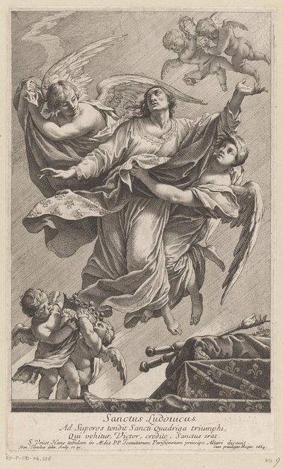 San Luigi IX portato in cielo da due angeli da François Tortebat
