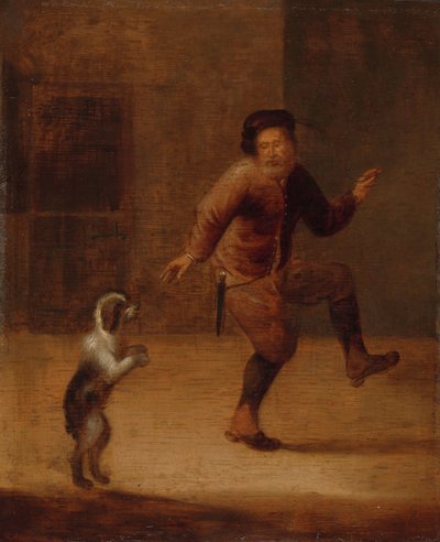Un Uomo che Balla con un Cane da François Verwilt (attributed to)