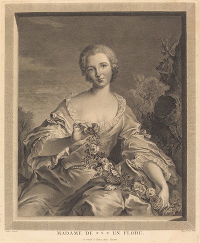 Mme. XXX come Flora da François Voyez after Jean Marc Nattier