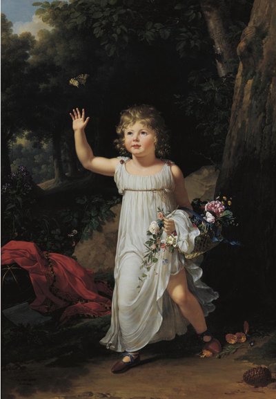 Francese:  Portrait du jeune Edgar Clarke Ritratto di Edgar Clarke, a figura intera, in un bosco da Francois Xavier Fabre