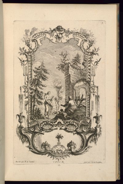 Progetto per cartiglio con compartimenti grandi e piccoli da François de Cuvilliés the Elder