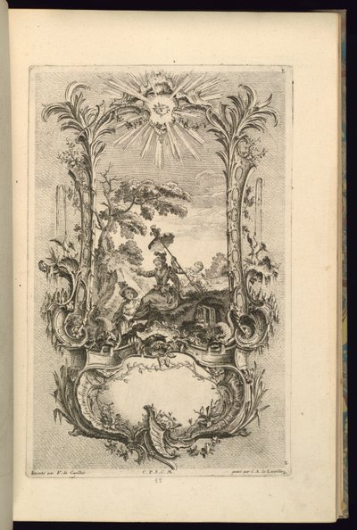 Progetto per Cartiglio con Scomparti Grandi e Piccoli da François de Cuvilliés the Elder