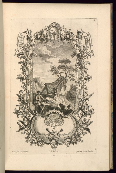 Design per cartiglio con compartimenti grandi e piccoli da François de Cuvilliés the Elder