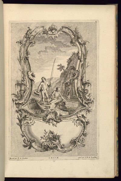 Progetto per cartiglio con scomparti grandi e piccoli da François de Cuvilliés the Elder