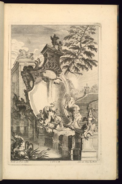 Progetto per una fontana con putto che cavalca un delfino da François de Cuvilliés the Elder